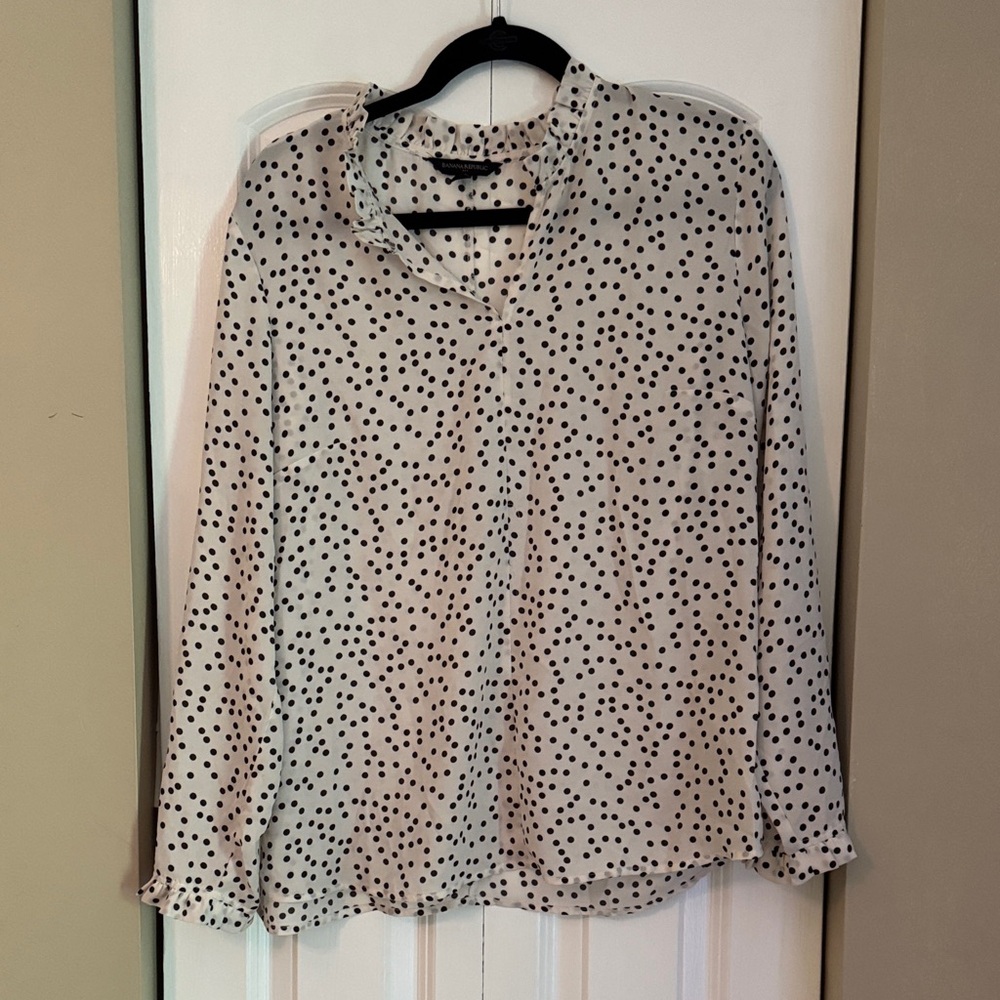 Banana Republic Polka Dot Blouse - Black and White